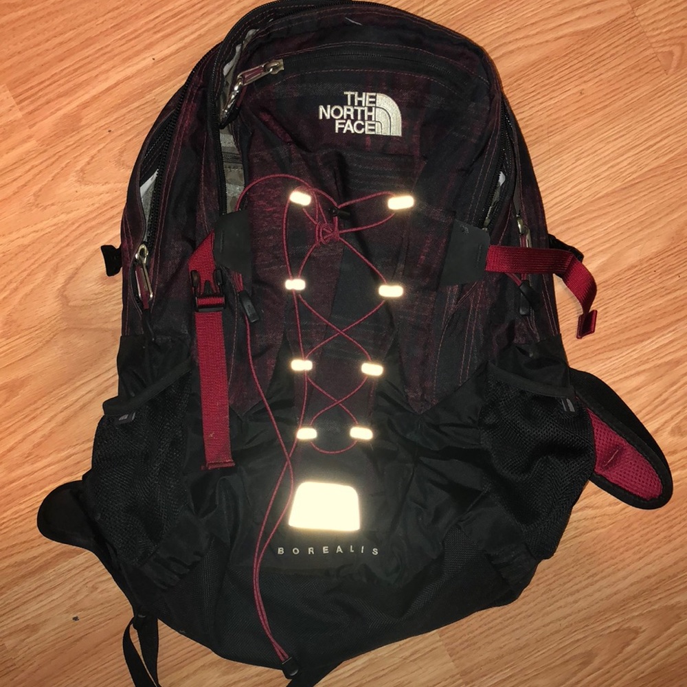 Maroon/Black North Face Borealis Backpack